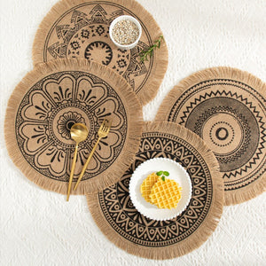 Table Placemat Handmade Weave Non-slip Placemat Coaster