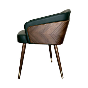 Nordic style solid wood metal leg armchair