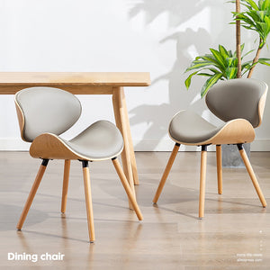 European Bentwood modern luxury leather dining chair back, beetle shape