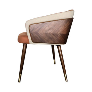 Nordic style solid wood metal leg armchair