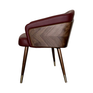 Nordic style solid wood metal leg armchair