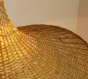 Hand woven bamboo lamp