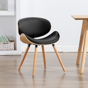 European Bentwood modern luxury leather dining chair back, beetle shape