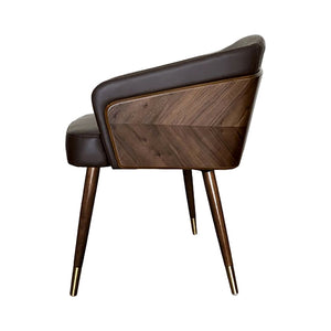 Nordic style solid wood metal leg armchair