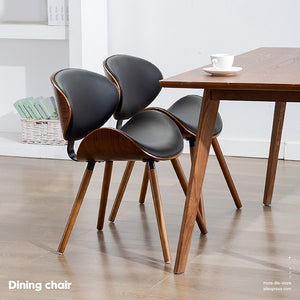 European Bentwood modern luxury leather dining chair back, beetle shape