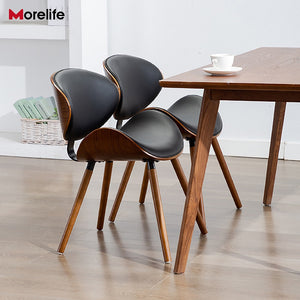 European Bentwood modern luxury leather dining chair back, beetle shape