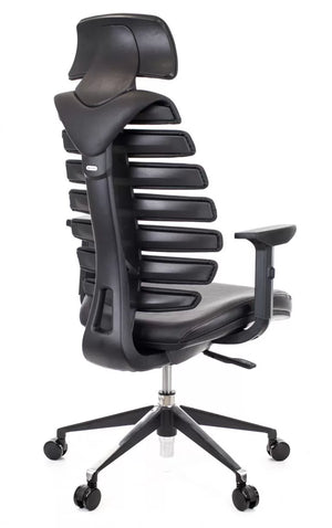 Ergonomic Chair - Natural Leather Black