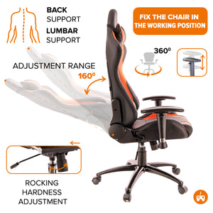 Lotus Gaming Chair Black / Orange