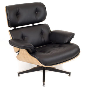 Recliner Relaxing Natural Black Leather Chair