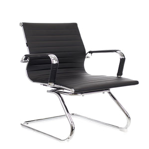 Conference Chair Leo Chrome PU Black