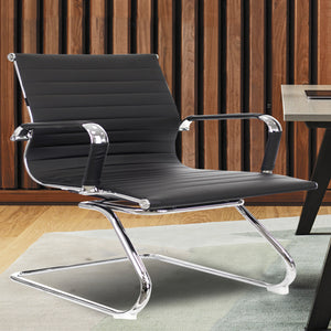 Conference Chair Leo Chrome PU Black