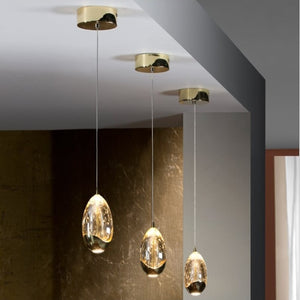 Rocio Single Gold Crystal Egg Orb Ceiling Pendant